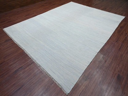 Kilim Flat-Weave hand-knotted wool rug in Blue, 9'1" x 11'11" — SKU O020951 (view 3)