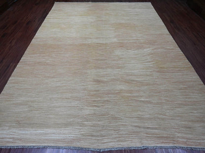 Brown 9'1" x 12'2" Flat Weave Hand woven Wool Rug - Sku: O020952