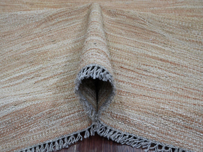Kilim Flat-Weave hand-knotted wool rug in Brown, 9'1" x 12'2" — SKU O020952 (view 5)