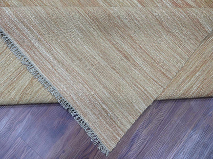 Brown 9'1" x 12'2" Flat Weave Hand woven Wool Rug - Sku: O020952