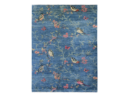 Peshawar Modern / Contemporary hand-knotted wool rug in Blue, 9'2" x 11'10", SKU O020953