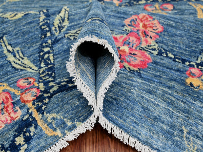 Peshawar Modern / Contemporary hand-knotted wool rug in Blue, 9'2" x 11'10", SKU O020953 (view 5)
