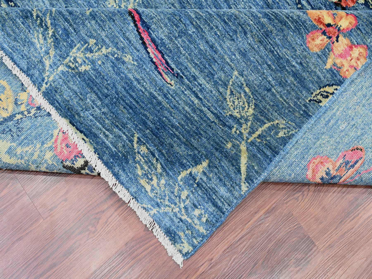 Peshawar Modern / Contemporary hand-knotted wool rug in Blue, 9'2" x 11'10", SKU O020953 (view 6)