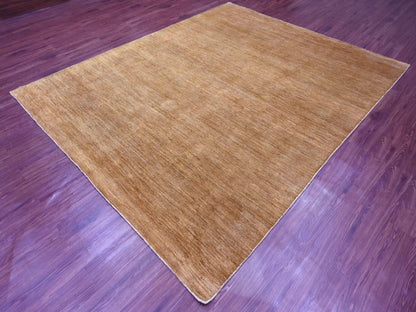 Brown 7'11" x 9'9" Modern and Contemporary Hand knotted Wool Rug - Sku: O020956
