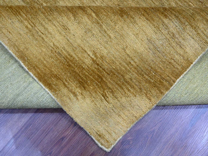 Brown 7'11" x 9'9" Modern and Contemporary Hand knotted Wool Rug - Sku: O020956