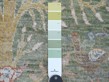 Green 2'6" x 23'11" Oushak / Peshawar Hand knotted Wool Rug - Sku: O020957