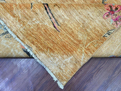 Brown 9'0" x 12'0" Modern and Contemporary Hand knotted Wool Rug - Sku: O020969
