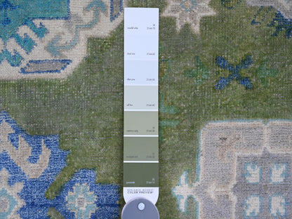 Green 5'6" x 7'7" Tribal Hand knotted Wool Rug - Sku: O020975