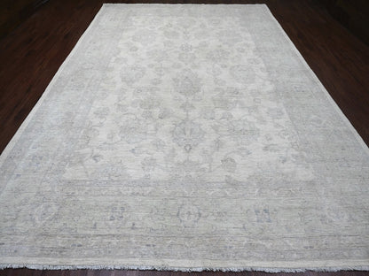 Peshawar Oushak hand-knotted wool rug in Ivory & Gray, 9'8" x 13'8" — SKU O020978 (view 2)
