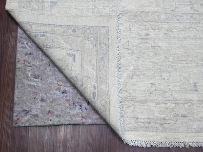 Ivory 9'8" x 13'8" Oushak And Peshawar Hand knotted Wool Rug - Sku: O020978