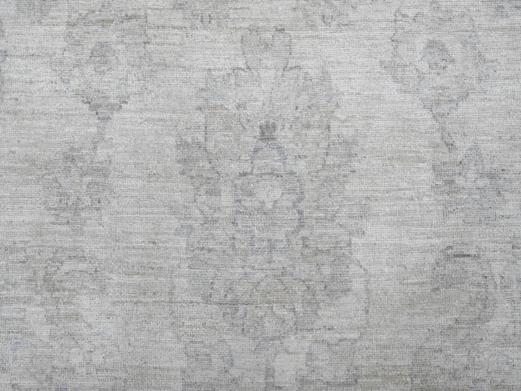 Peshawar Oushak hand-knotted wool rug in Ivory & Gray, 9'8" x 13'8" — SKU O020978 (view 8)