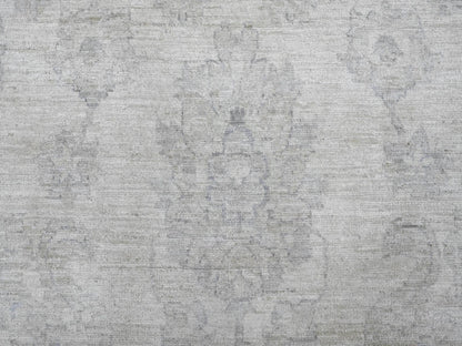 Peshawar Oushak hand-knotted wool rug in Ivory & Gray, 9'8" x 13'8" — SKU O020978 (view 8)