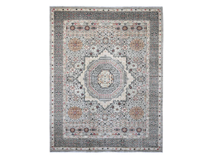 Mamluk Mamluk hand-knotted wool rug in Gray & Charcoal Gray, 11'11" x 15'4" — SKU O020982