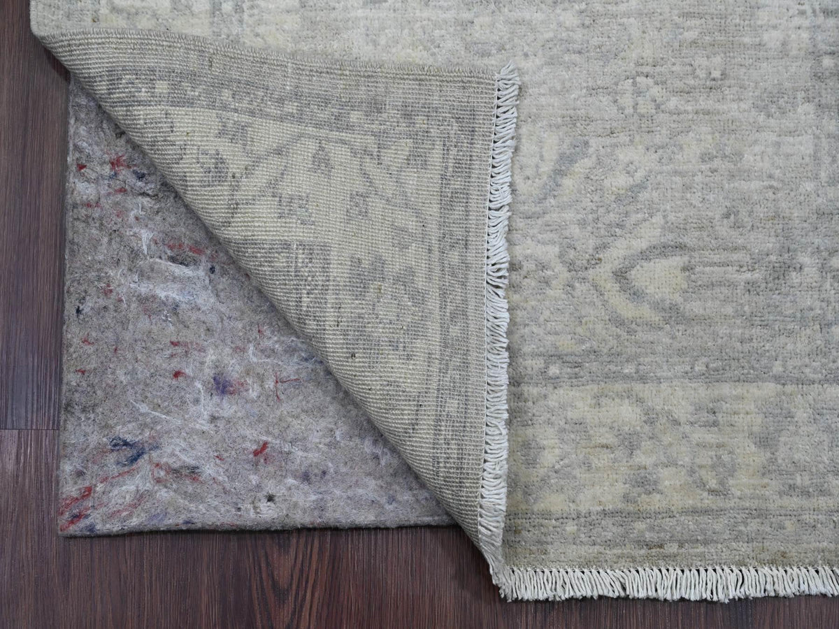 Heriz Oushak hand-knotted wool runner in Gray & Ivory, 2'7" x 23'8" — SKU O020983 (view 2)