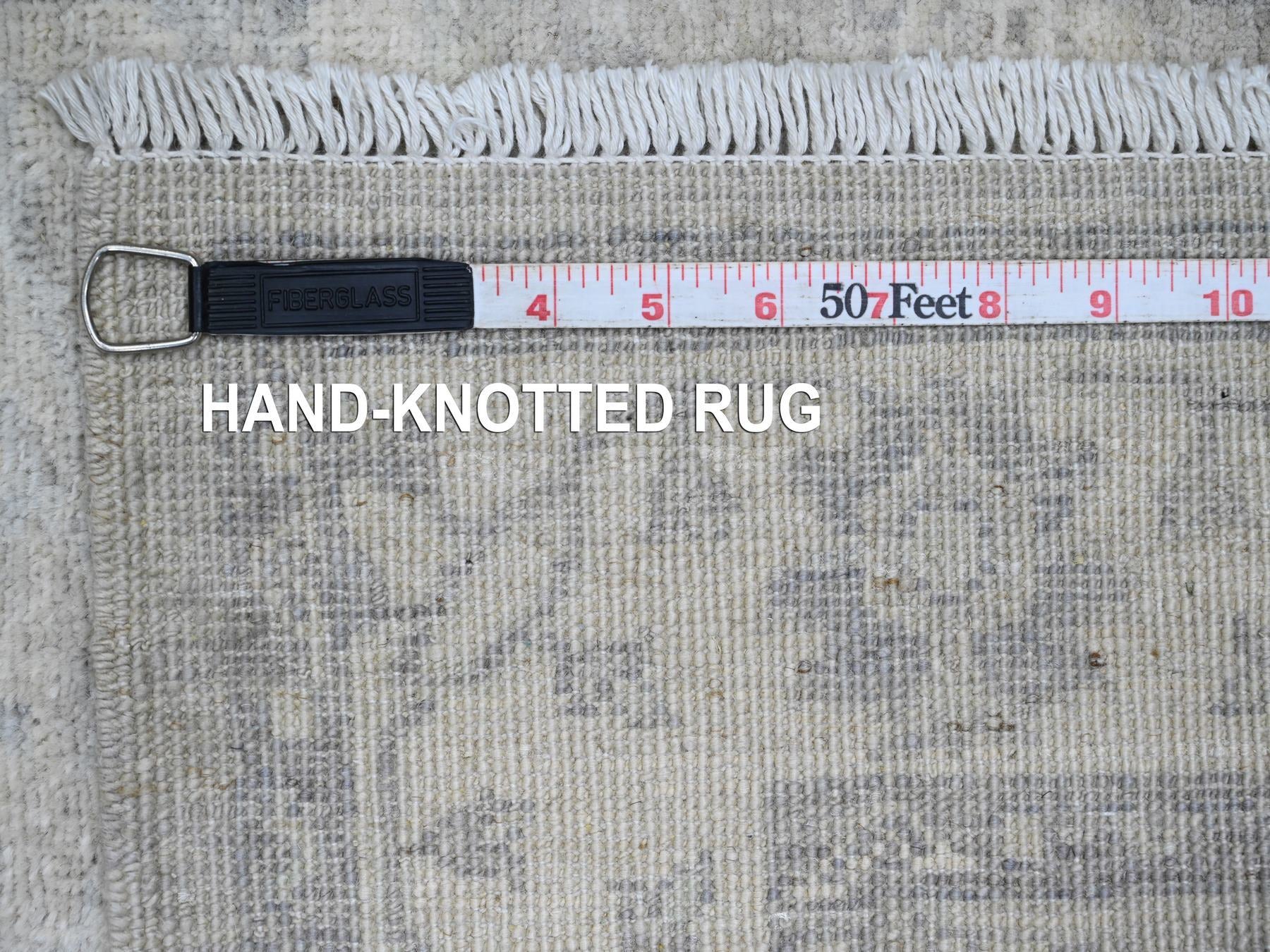 Heriz Oushak hand-knotted wool runner in Gray & Ivory, 2'7" x 23'8" — SKU O020983 (view 6)