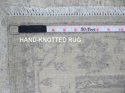 Heriz Oushak hand-knotted wool runner in Gray & Ivory, 2'7" x 23'8" — SKU O020983 (view 6)