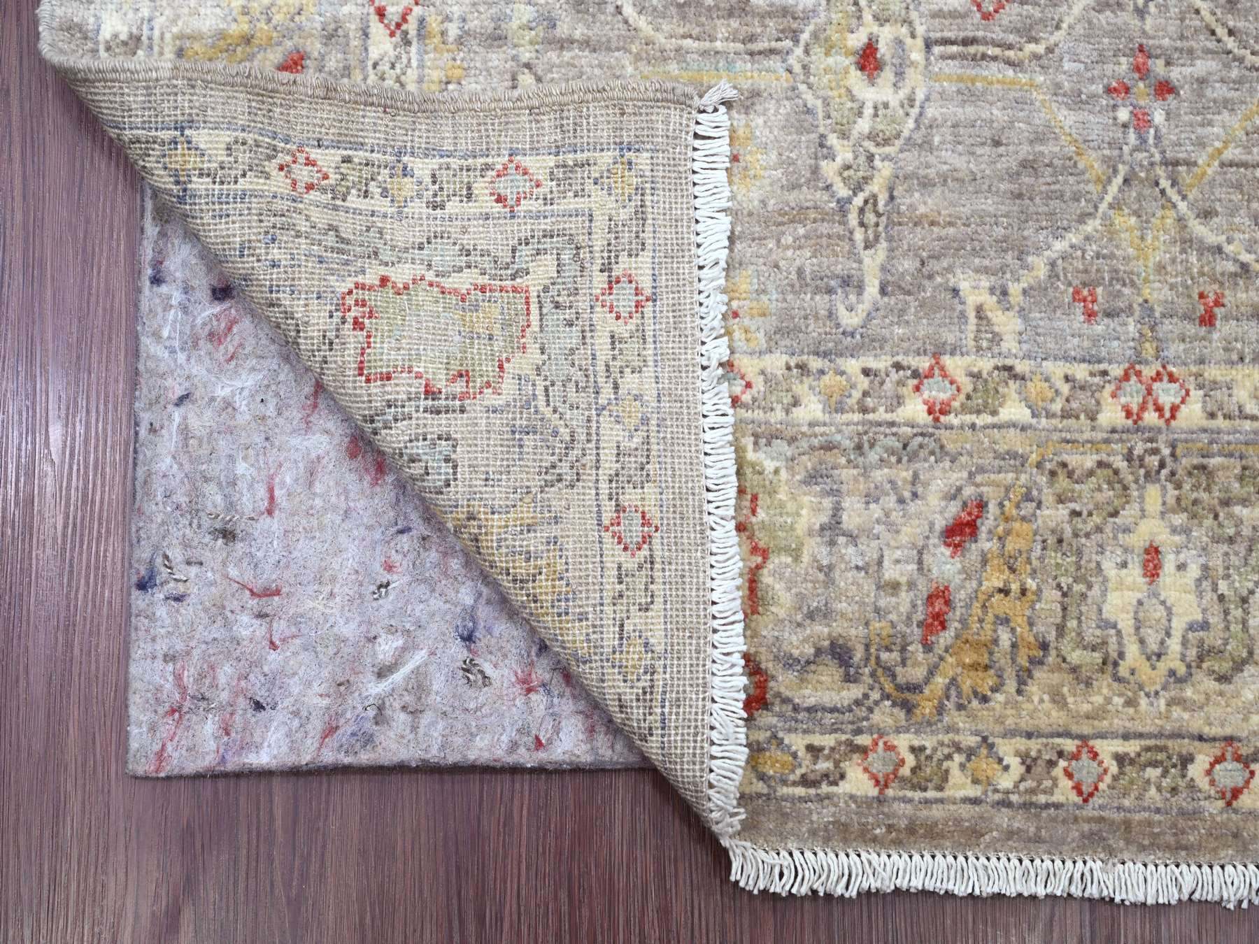Peshawar Oushak hand-knotted wool runner in Gray, 3'11" x 19'3" — SKU O020985 (view 2)
