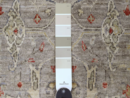 Peshawar Oushak hand-knotted wool runner in Gray, 3'11" x 19'3" — SKU O020985 (view 3)