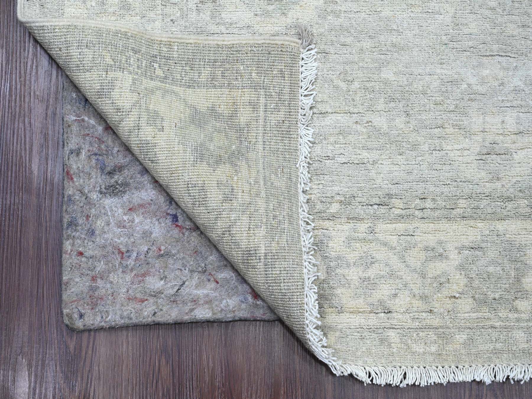 Heriz Oushak hand-knotted wool runner in Gray & Ivory, 4' x 11'10" — SKU O020986 (view 2)