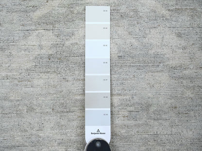 Heriz Oushak hand-knotted wool runner in Gray & Ivory, 4' x 11'10" — SKU O020986 (view 3)