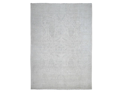 Peshawar Oushak hand-knotted wool rug in Ivory & Light Green, 9'8" x 13'5" — SKU O020989