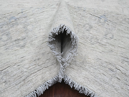 Peshawar Oushak hand-knotted wool rug in Ivory & Light Green, 9'8" x 13'5" — SKU O020989 (view 5)