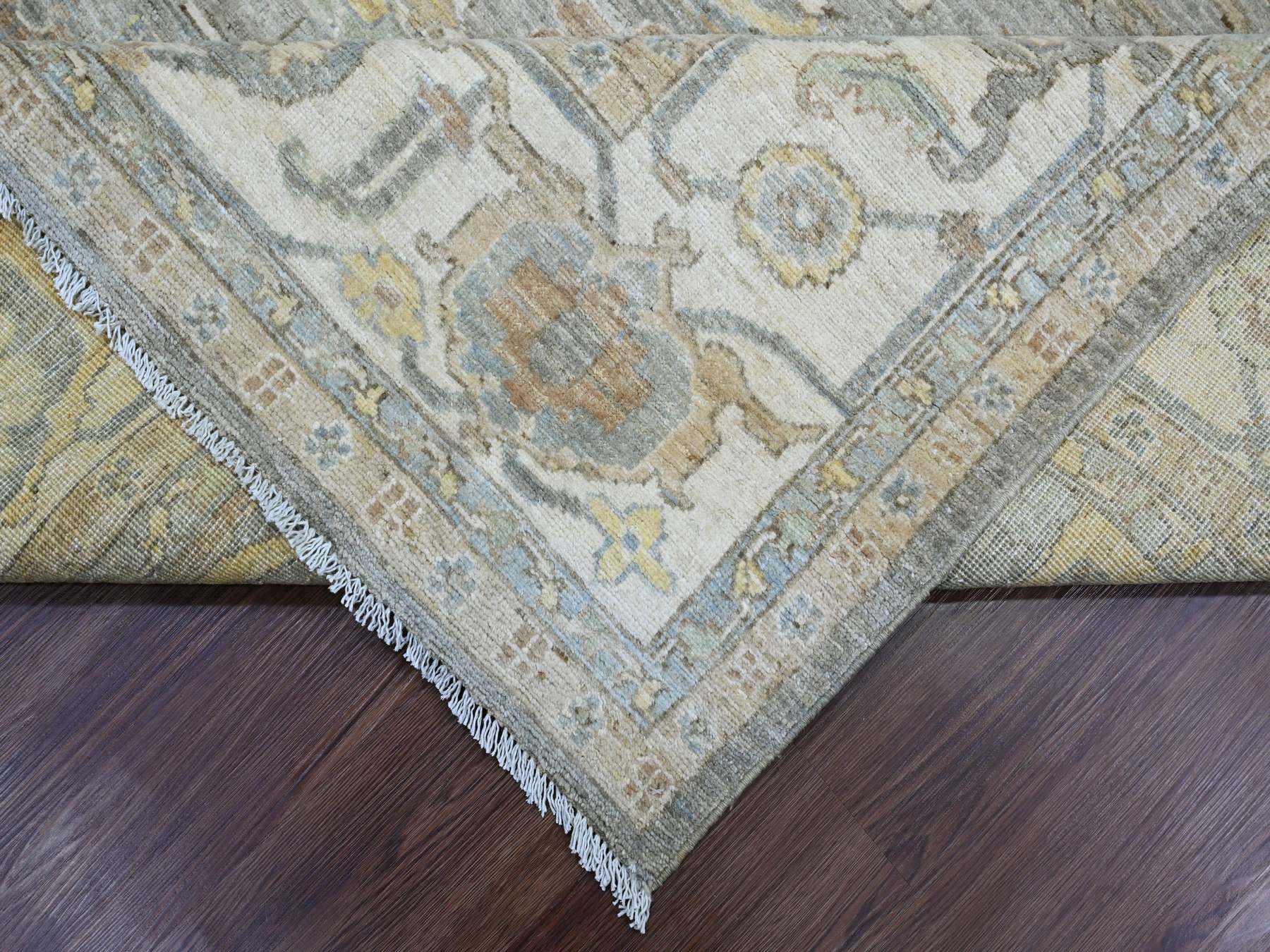 Heriz Oushak hand-knotted wool rug in Gray & Ivory, 7'11" x 9'11" — SKU O020991 (view 6)