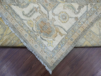 Heriz Oushak hand-knotted wool rug in Gray & Ivory, 7'11" x 9'11" — SKU O020991 (view 6)