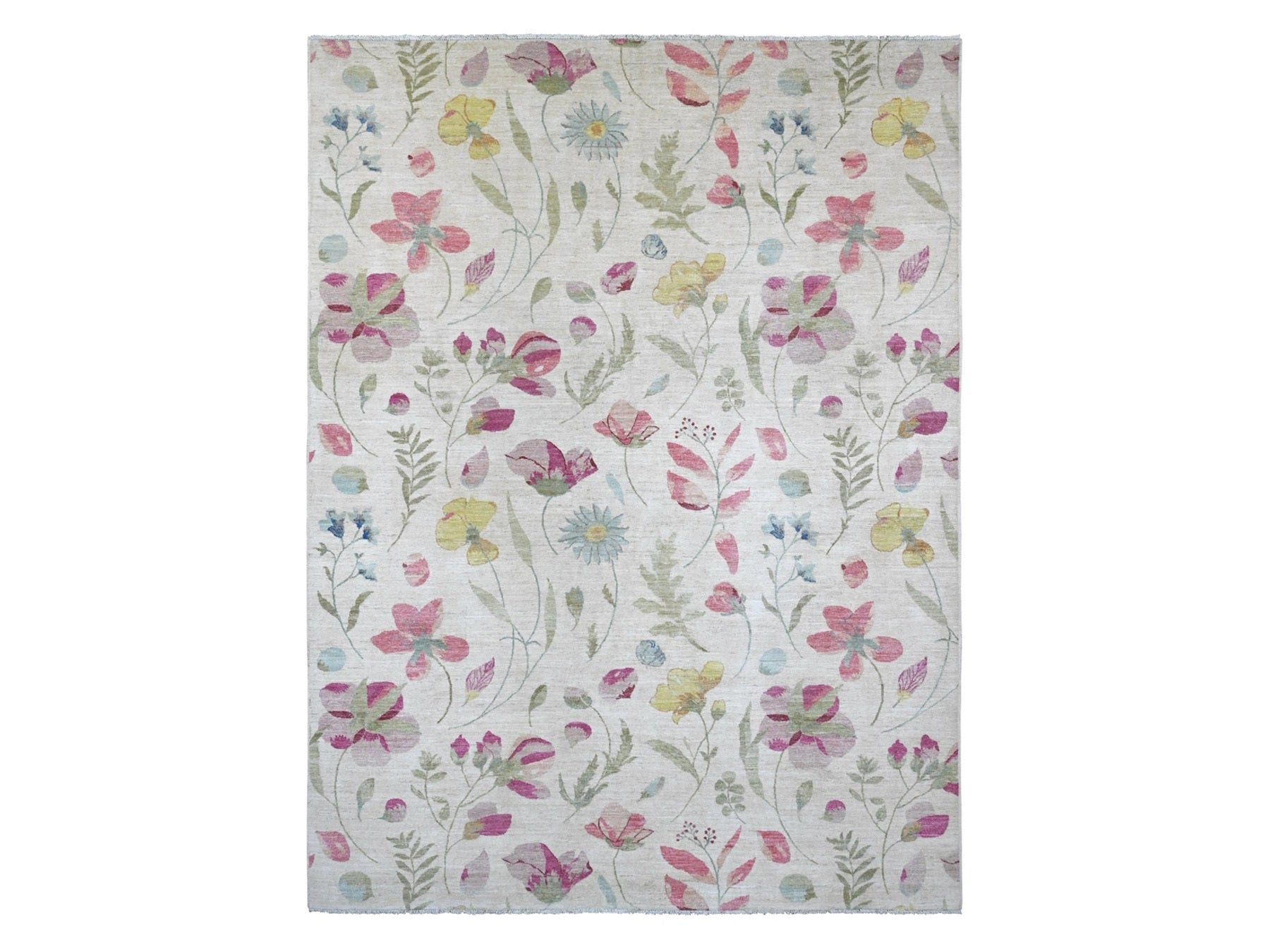 Peshawar Modern / Contemporary hand-knotted wool rug in Ivory, 9' x 11'9" — SKU O020993