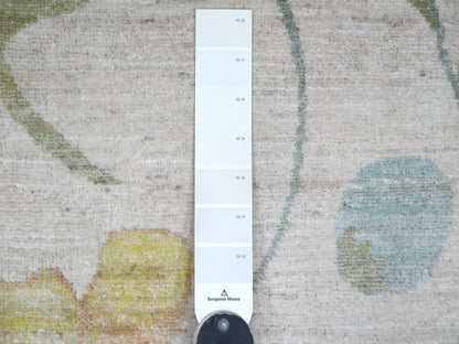 Ivory 9'0" x 11'9" Modern and Contemporary Hand knotted Wool Rug - Sku: O020993