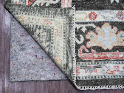 Black 7'0" x 12'1" Oushak And Peshawar Hand knotted Wool Rug - Sku: O020994
