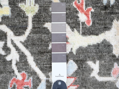Black 7'0" x 12'1" Oushak And Peshawar Hand knotted Wool Rug - Sku: O020994