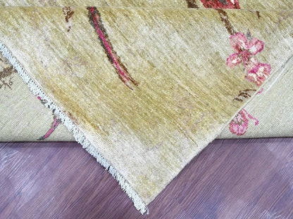 Green 8'3" x 9'9" Modern / Contemporary Hand knotted Wool Rug - Sku: O021007