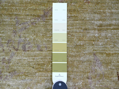 Green 8'3" x 9'9" Modern / Contemporary Hand knotted Wool Rug - Sku: O021007