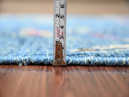 Blue 2'0" x 2'10" Modern and Contemporary Hand knotted Wool Rug - Sku: O021016