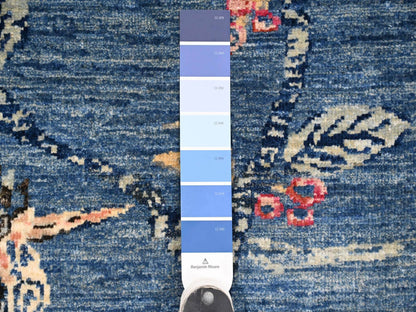 Blue 2'0" x 2'10" Modern and Contemporary Hand knotted Wool Rug - Sku: O021020