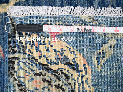 Blue 2'0" x 2'10" Modern and Contemporary Hand knotted Wool Rug - Sku: O021020
