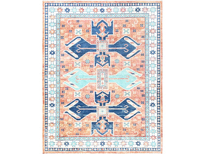 Oushak hand-knotted wool rug in Orange & Ivory, 8'11" x 11'9" — SKU O02102