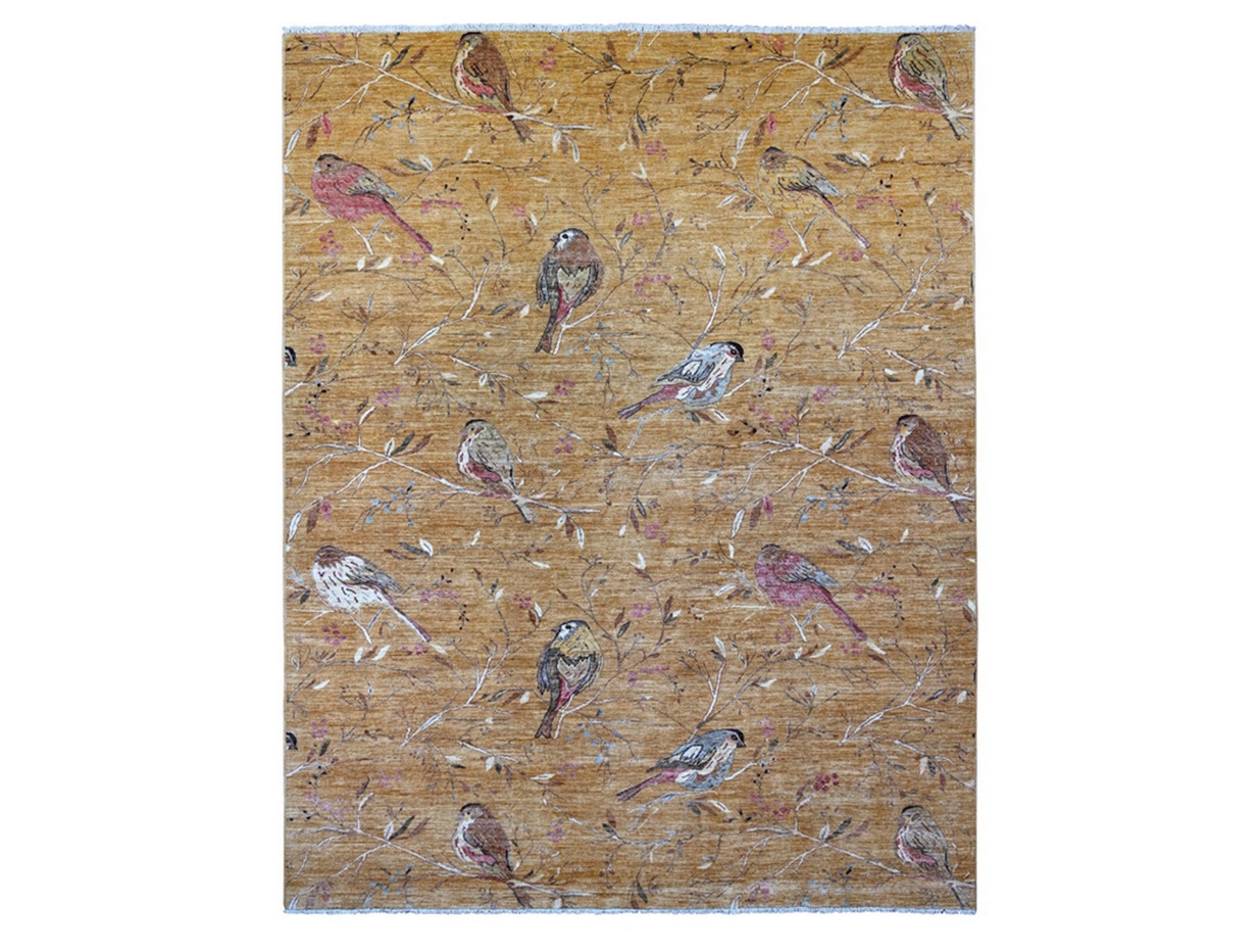 Brown 9'4" x 11'8" Modern and Contemporary Hand knotted Wool Rug - Sku: O021041