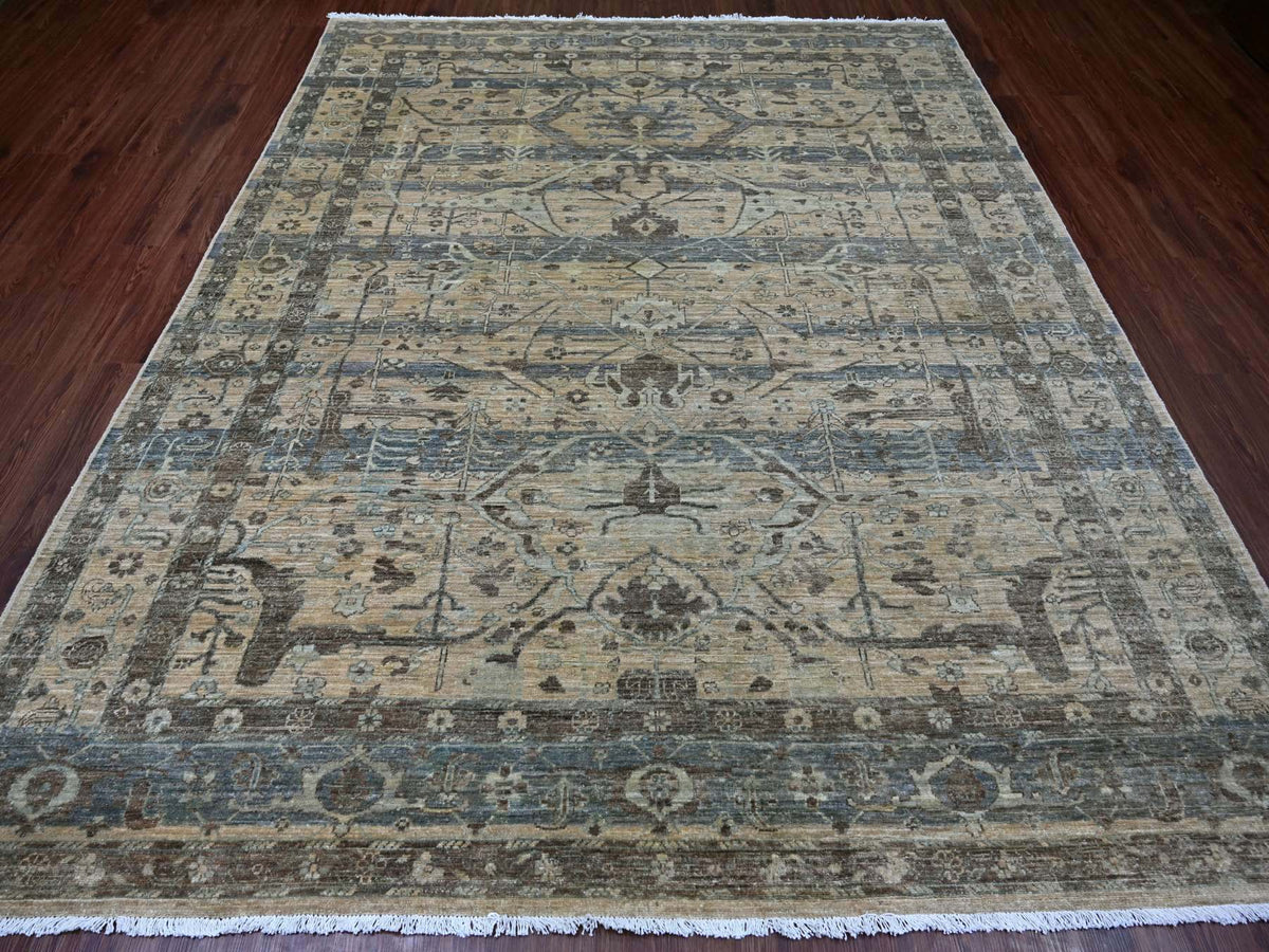 Peshawar Oushak hand-knotted wool rug in Brown, 8'2" x 10'1" — SKU O021045 (view 2)