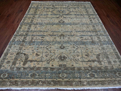 Peshawar Oushak hand-knotted wool rug in Brown, 8'2" x 10'1" — SKU O021045 (view 2)