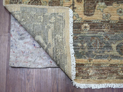 Brown 8'2" x 10'1" Oushak And Peshawar Hand knotted Wool Rug - Sku: O021045