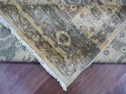 Brown 8'2" x 10'1" Oushak And Peshawar Hand knotted Wool Rug - Sku: O021045