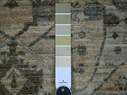 Brown 8'2" x 10'1" Oushak And Peshawar Hand knotted Wool Rug - Sku: O021045