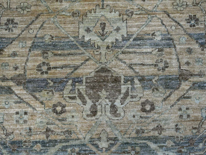 Brown 8'2" x 10'1" Oushak And Peshawar Hand knotted Wool Rug - Sku: O021045