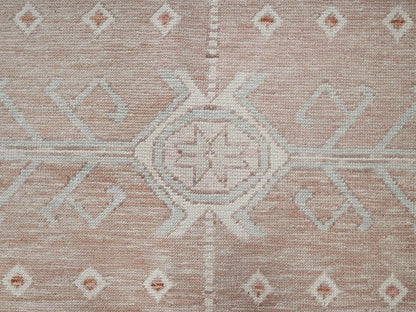 Blue 8'10" x 11'9" Oushak And Peshawar Hand knotted Wool Rug - Sku: O02104