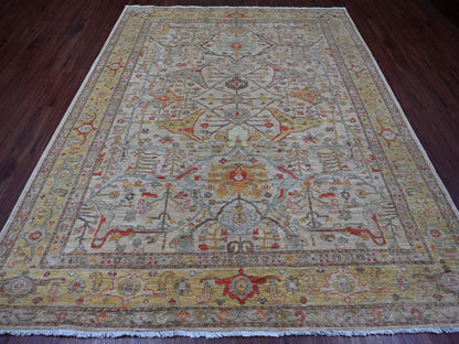 Peshawar Oushak hand-knotted wool rug in Gray & Yellow, 8' x 10' — SKU O021051 (view 2)