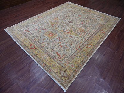 Peshawar Oushak hand-knotted wool rug in Gray & Yellow, 8' x 10' — SKU O021051 (view 3)