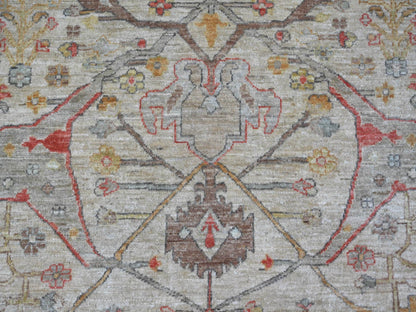 Peshawar Oushak hand-knotted wool rug in Gray & Yellow, 8' x 10' — SKU O021051 (view 8)