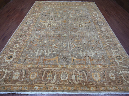 Peshawar Oushak hand-knotted wool rug in Gray & Brown, 9'1" x 12'2" — SKU O021054 (view 2)